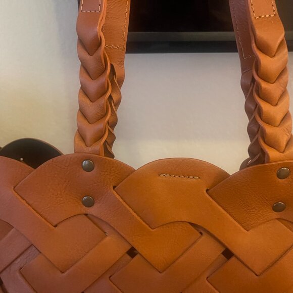Sundance Woven Leather Tote Purse - Picture 7 of 8